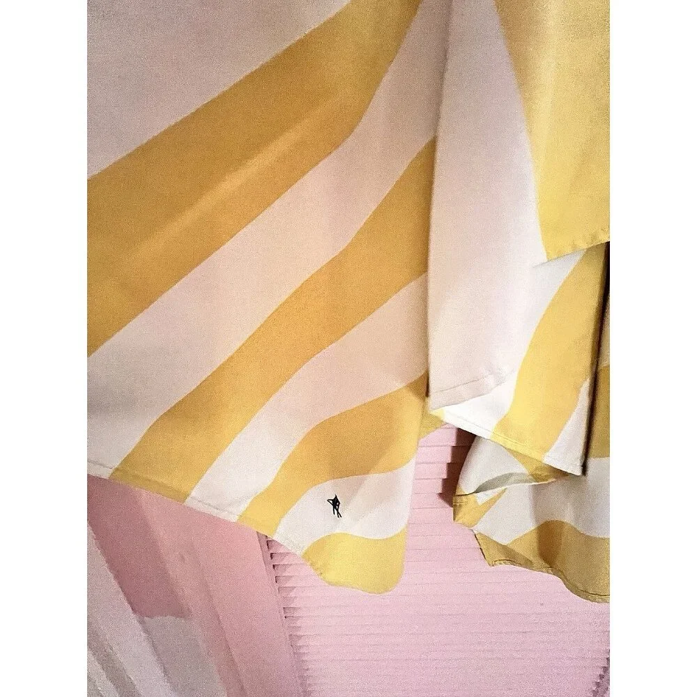 Dock & Bay Quick Dry Towel Yellow White Stripe Beach 100% Recycled 63